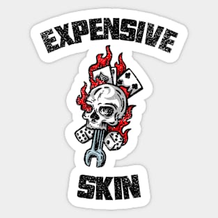 Expensive Skin Skull Dice Fire Tattoo Lover Sticker